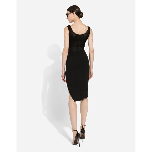 Dolce & Gabbana Drape Detailed Asymmetrical Jersey Skirt Size 42/ US 6/ S - Picture 3 of 12